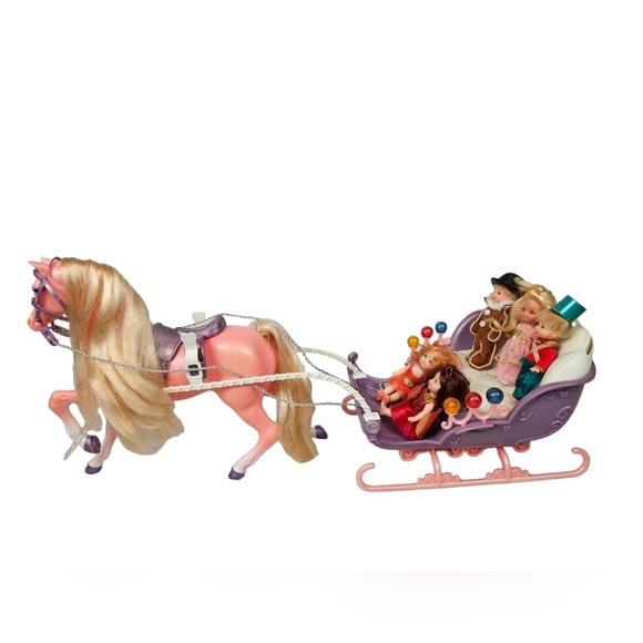 Rare Barbie Nutcracker Marzipan Candy Sleigh‎ & 5 Sugar Plum Fairies Play Set - Picture 2 of 15